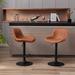 Corrigan Studio® Set Of 2 Bar Stools Upholstered/Leather/Metal/Faux leather in Brown | 19.29 W x 20.27 D in | Wayfair