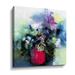 Wrought Studio™ Flowers in a Pink Pot - Graphic Art on Canvas Canvas, Wood in Blue/Green/Pink | 10 H x 10 W x 2 D in | Wayfair