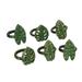 Zeckos Set Of 6 Bronze Cast Iron Tropical Leaf Napkin Rings Decorative Dining Decor in Green | 2 H x 2.25 W x 2 D in | Wayfair DW72138