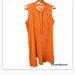 Michael Kors Dresses | Michael Kors Size L Orange White Sleeveless Midi Dress Summer Party Fun | Color: Orange/White | Size: L