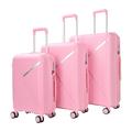 ZIMEL HOMES Hard Shell Suitcase Set 3 Piece Luggage Lightweight 4 Spinner Wheels Travel Trolley Case Hand Cabin 20' 24' 28' (Pink, 3 Pieces Set)