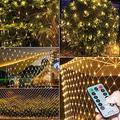 Garden Fairy Lights Outdoor Mains Powered, 4M x 2M 300 LED Waterproof Net String Lights for Yard,Porch,Gazebo,Balcony,Fence,Bedroom,Window,Bushes,Wedding Party,Christmas Tree Decoration (Warm White)