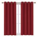 APEX FURNISHINGS Blackout Curtains For Living Room Décor, Insulated Thermal Curtains For Bedroom, Door Curtain, Eyelet Curtains 2 Panels With Tiebacks, Red Curtains (90x90) Inches