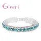 Brillant AAA + cristal autrichien bracelets pour femme réel 925 argent Sterling Zircon cubique