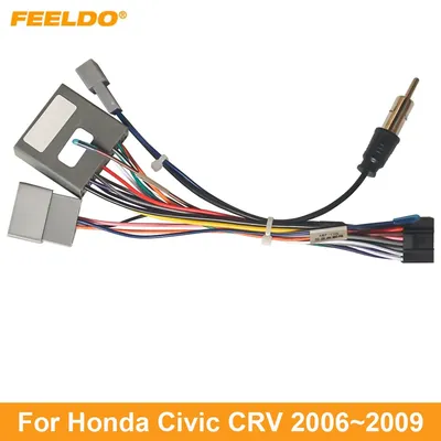 FEELDO – connecteur de câblage 16 broches avec adaptateur d'antenne Radio pour Honda Civic CRV 2006