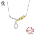 ORSA jewelry – collier de perles d'eau douce de culture coréenne en argent 925 pendentif élégant de