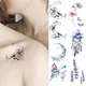 Faux tatouages temporaires pour femmes aquarelle fleur de lune lavande capteur de rêves