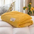 Couvertures carrées en glouton pour lits couverture épaisse plaid doux et chaud jaune uni