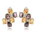 Gem's Ballet – boucles d'oreilles multicolores en Citrine naturelle Quartz fumé pour femmes