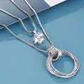 Colliers chaînes multicouches pour femmes ras du cou tendance couleur argent Zircon cubique