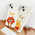 Disney-Coque souple en silicone liquide Winnie l'ourson Tigrou pour Apple iPhone 14 13 12 mini XS