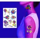 Autocollant de tatouage créatif Fluorescent 1/8 pièces autocollant de visage de papillon boîte de