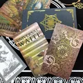 Coffret cadeau de luxe en feuille d'or cartes de tarot estampage à chaud PVC étanche résistant à