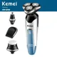 Kemei – rasoir électrique 3D pour hommes Rechargeable flottant pour barbe et nez étanche soins