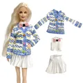 NK-Ensemble de vêtements d'hiver pour Barbie beurre 1/6 BJD manteau en laine à boutons chemise