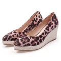 Talons hauts compensés léopard pour femmes chaussures de soirée pour dames escarpins élégants