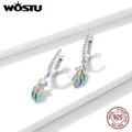 Wostu – boucles d'oreilles à Double bouton pour femmes en argent Sterling 925 forme géométrique