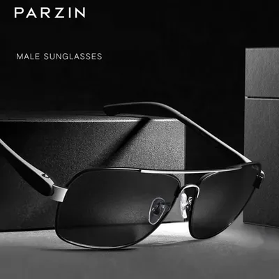 PARZIN – lunettes de soleil polarisées pour hommes classiques rectangles UV 400 pour la