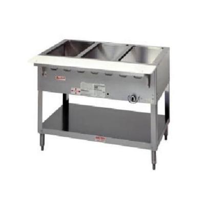 Duke 58 3/8" Hot Food Table - 4 Wells & Cutting Board, Natural Gas, Silver, WB304 NG