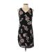 Old Navy Casual Dress - Shift V Neck Sleeveless: Black Floral Dresses - Women's Size X-Small