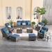 OVIOS Patio Furniture Set 10-piece Wicker Rocking Swivel Chair Sectional Sofa Side Tables Coffee Table