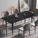 70.87" Modern Artificial Stone Straight Edge Metal Leg Dining Table