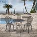 Clihome 3-Piece Outdoor Patio Cast Aluminum Bistro Set