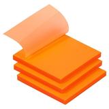 JAM Paper Transparent Sticky Note Pad Orange 3 x 3 300 Sheets/Pack