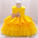 Toddler Baby Girls Lace Dress Clothes Little Girl Princess Dress Sleeveless Sequin Bow Pageant Dress with Headband Maxi Dress