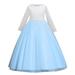 Flower Girl Lace Pageant Long Dresses Long Sleeve Ball Gowns for Girls Kids Formal Bridesmaid Wedding Party Maxi Dress