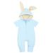 ASEIDFNSA Winter Baby Clothes 2T Month Boy Clothes Toddler Boys Girls Solid Zipper Hooded Rabbit Bunny Casual Romper Jumpsuit Playsuit Sunsuit Clothes 18M