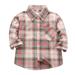 ASEIDFNSA Boys Long Sleeve Shirts Mesh Top Kids Toddler Flannel Jacket Plaid Stripe Long Sleeve Lapel Button Shacket Baby Boys Girls Shirt Top Coat Outwear