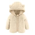 Odeerbi Toddler Winter Coat Kids Boys Girls Outerwear Jackets Fleece Jackets Fleece Hoody Jackets Zip Up Coat Jacket Sweatshirt Khaki