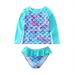 Sleeve Girl Beach Swimsuit Baby Two-piece Long Outfits Toddler Swimwear Girls Swimwear