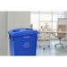 Alpine Industries 23 Gallon Recyling Trash Can & Dolly Plastic in Blue | 30 H x 20 W x 11 D in | Wayfair ALP477-BGL-PKD