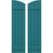 Ekena Millwork Americraft (2 Batten) Joined Board-n-Batten Shutters w/Elliptical Top (Per Pair), Wood in Blue | 73 H x 14 W x 1 D in | Wayfair