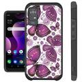 Compatible with TCL ION X 4G | TCL ION V | TCL 40 Z (2023); Hybrid Fusion Guard Phone Case Cover (Purple Butterfly)