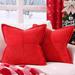 Everly Quinn Pilon Farmhouse Home Decor, Cozy Decorative Throw Pillows Cushion Case For Living Room Blend in Red | 18 H x 18 W x 2 D in | Wayfair