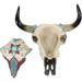 Millwood Pines Bay Isle Home™ Western Southwest Steer Bison Buffalo Bull Cow Skull w/ Mosaic Turquoise | 3 H x 8.25 W x 8.25 D in | Wayfair