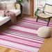 Indigo/Pink 72 x 48 x 1 in Living Room Area Rug - Indigo/Pink 72 x 48 x 1 in Area Rug - Foundry Select Handmade Boho Stripe Living Room Dining Bedroom Area Rug Pink/Ivory | Wayfair
