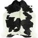 Black/White 84 x 72 x 0.5 in Area Rug - Foundry Select Classic Black & White Cowhide Rug, Natural Hide, Area Rug (6X7ft) Black & White Cowhide | Wayfair