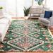 White 60 x 36 x 0.5 in Area Rug - Bungalow Rose Handmade Moroccan Boho Tribal Wool Area Rug.|Green/Ivory Wool | 60 H x 36 W x 0.5 D in | Wayfair