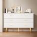 Mercer41 Kamily 6 Drawer 47.25" W Double Dresser Wood in White | 31.1 H x 47.25 W x 15.75 D in | Wayfair 7BB7844461E94A978EC5C8B62AB3A0B6