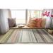 Brown/White 108 x 72 x 0.5 in Area Rug - EORC Durable & Stylish Hand-Knotted Wool Striped Modern Contemporary Rectangular Multi-color Area Rugs Wool | Wayfair