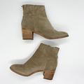 Madewell Shoes | Madewell Pauline Suede Ankle Boots Shoes Sz 7 Taupe Tan Back Zipper Heels Casual | Color: Brown | Size: 7