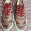 Coach Shoes | Coach Lowline Low Top Sneaker With Heart Print | Color: Brown/Red | Size: 8.5