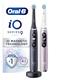 Oral-B iO 9 wiederaufladbare elektrische Zahnbürsten, schwarzer und rosa Griff, Bluetooth mit revolutionärer Magnettechnologie, 3 Bürsten, 1 Reiseetui