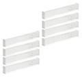 mDesign Expandable Kitchen Drawer Divider with Foam Ends, Adjustable Drawer Dividers with Strong Secure Hold, Dividers Lock in Place to Organize Drawers - Ligne Collection - 8 Pack - White