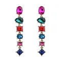 Boucles d'oreilles longues en cristal coloré pour femmes style bohème géométrique en verre