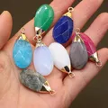 Jades blanc naturel opale Flash Labradorite pendentifs en pierre breloques DIY pour la fabrication